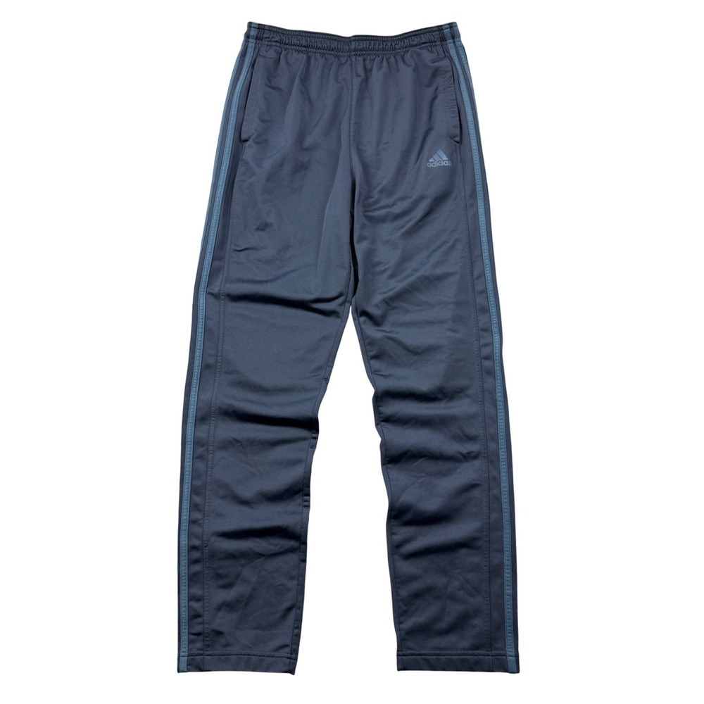 Adidas Mens Large Navy Blue 3-Stripe Sweatpants Zipped Cuffs Active Athletic Gym